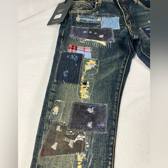 Embellish NYC Silas Rip & Repair Patchwork Distressed Skinny Denim•Men’s Size 30 - Picture 4 of 13